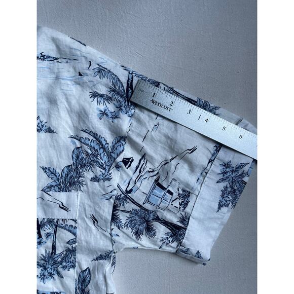 C & C California XS Womens Crop‎ Button Down Linen Rayon Shirt Casual - Picture 6 of 8